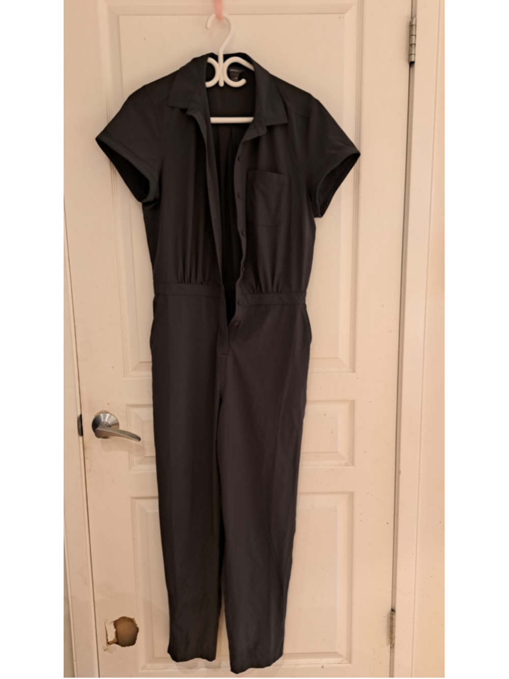 606-Women's Eddie Bauer deep charcoal green Jumpsuit Size M